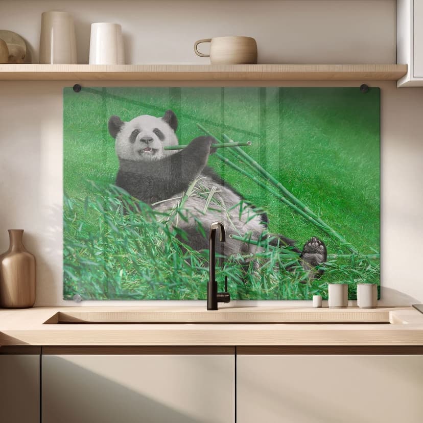 Pannello paraschizzi – Ben Heine- Panda