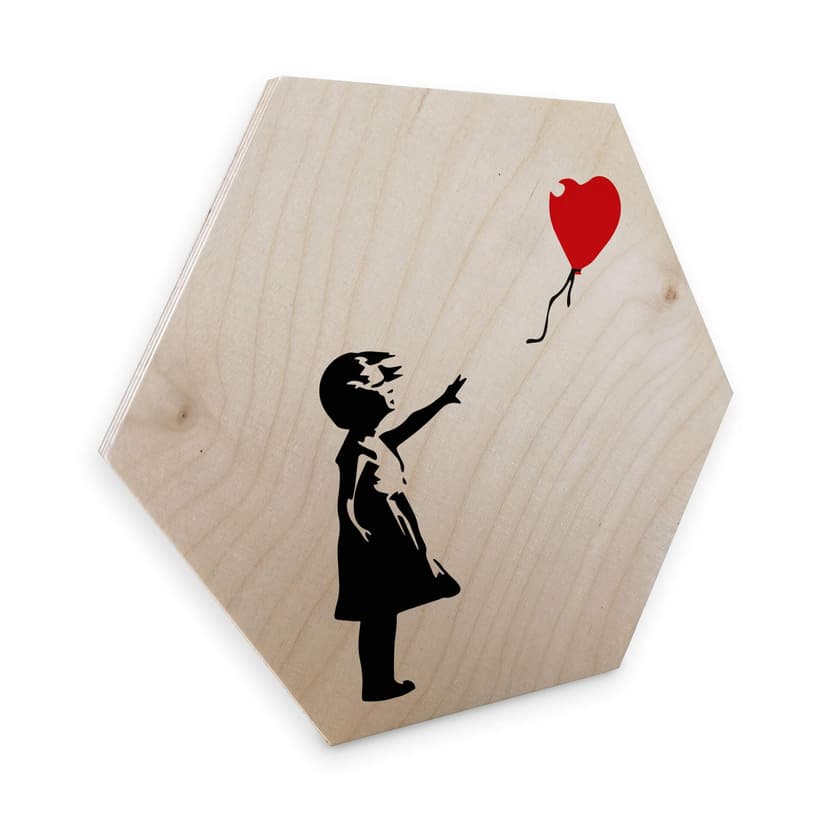 Esagoni in legno Banksy - Red balloon