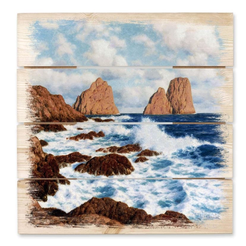 Stampa su legno Choultsé – I faraglioni di Capri