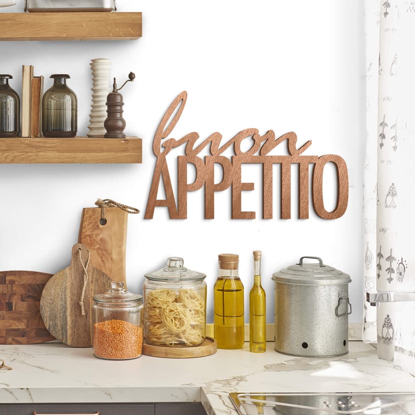 Scritta in mogano - Buon appetito