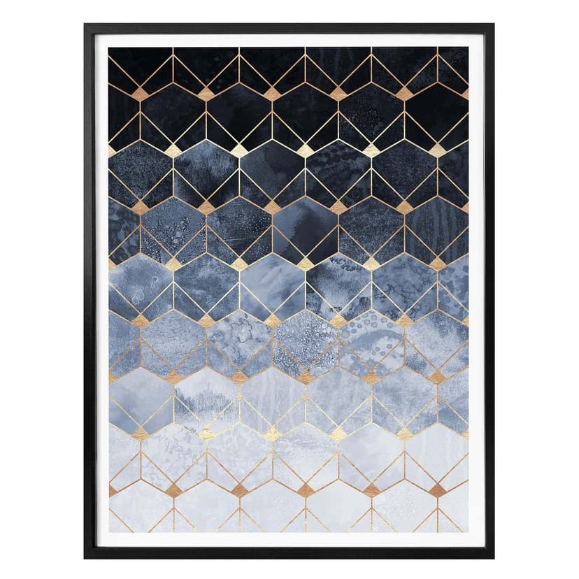 Poster Fredriksson – Esagoni blu e oro