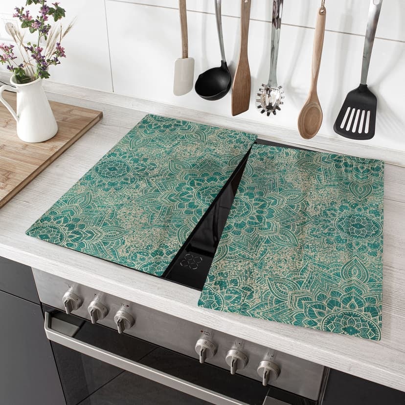 Piastra coprifornello Mandala Boho oro-verde - Bloomery Decor