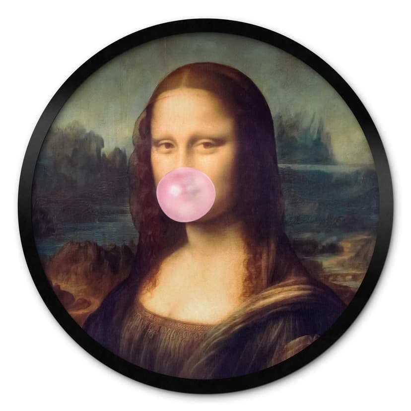 Poster Mona Lisa con gomma da masticare