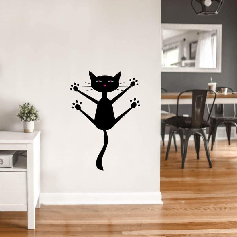 Adesivo murale - Gatto nero appeso