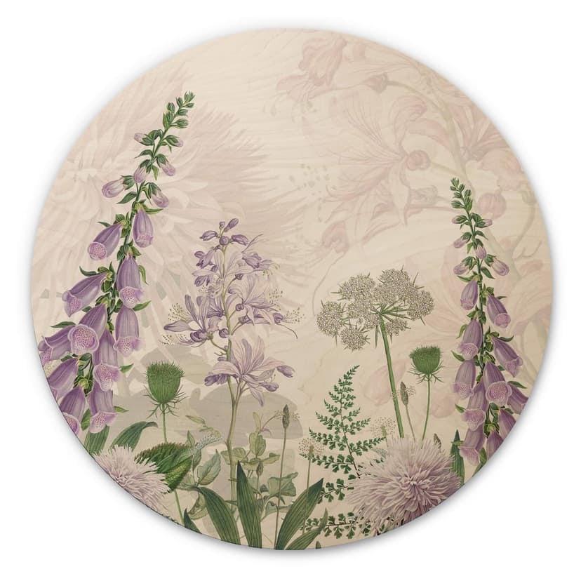 Stampa su legno Sir Edward - Ditale viola - Rotondo