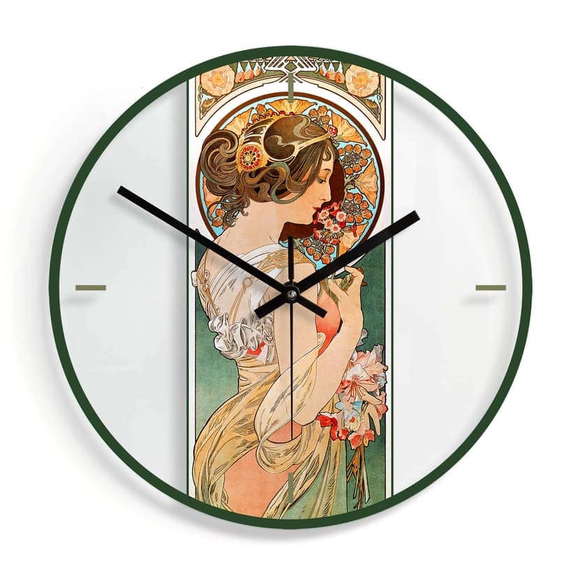 Orologio in vetro Mucha - Primula