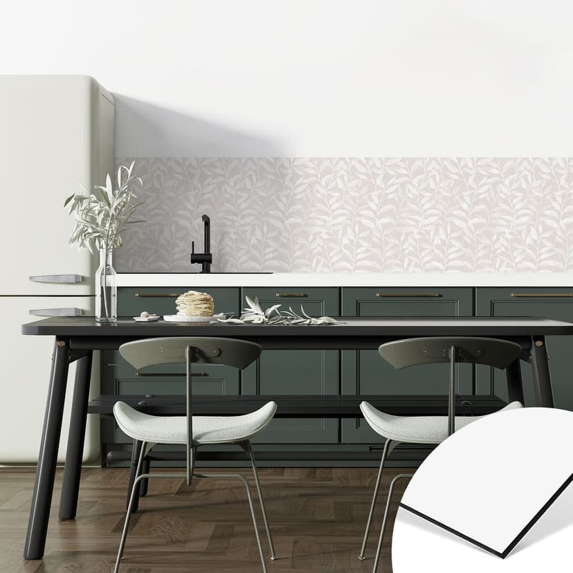 Rivestimento cucina Delicate foglie acquerellate - Beige tenue - Estensibile - Bloomery Decor