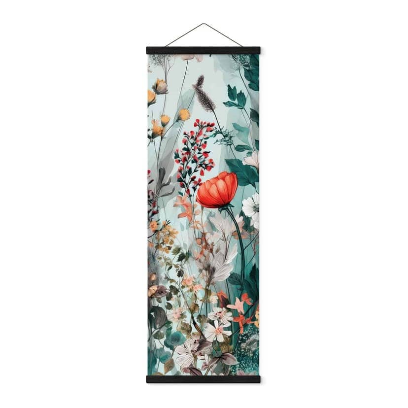 Poster tessile Prato primaverile con fiori - Jaszke