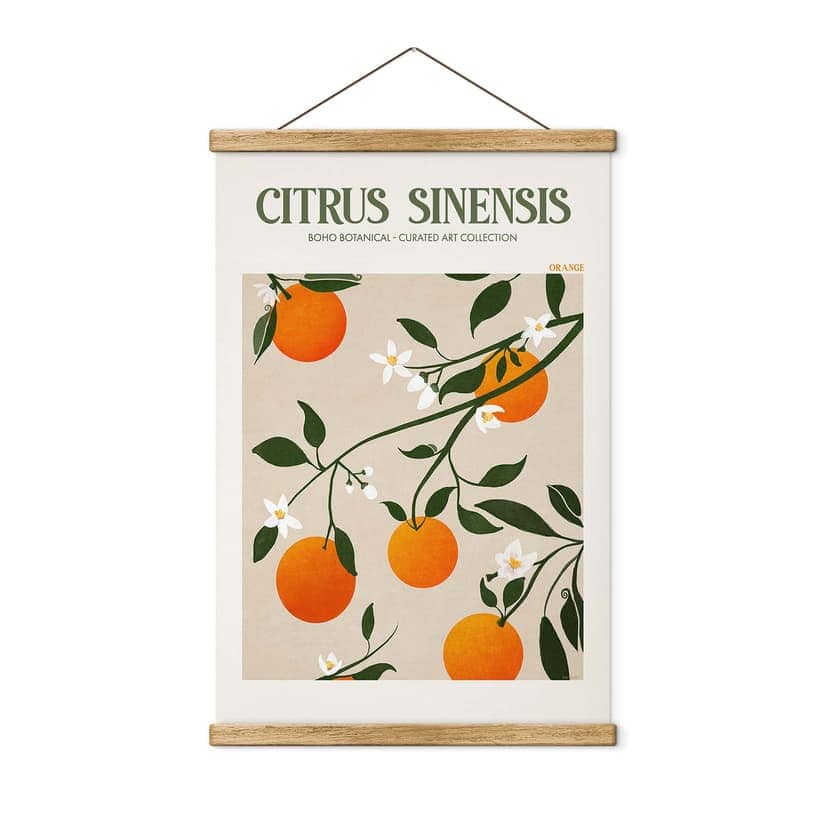 Poster tessile Arancio boho - Citrus Sinensis - Tunaboylu