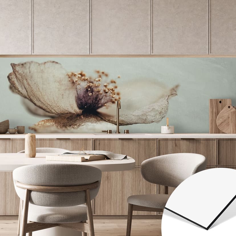 Rivestimento cucina Delicati fiori secchi in beige - Treechild