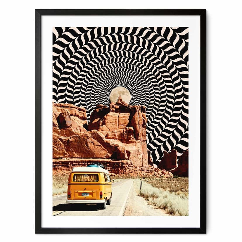 Poster Viaggio in auto - Viaggio sulla luna - Taudalpoi