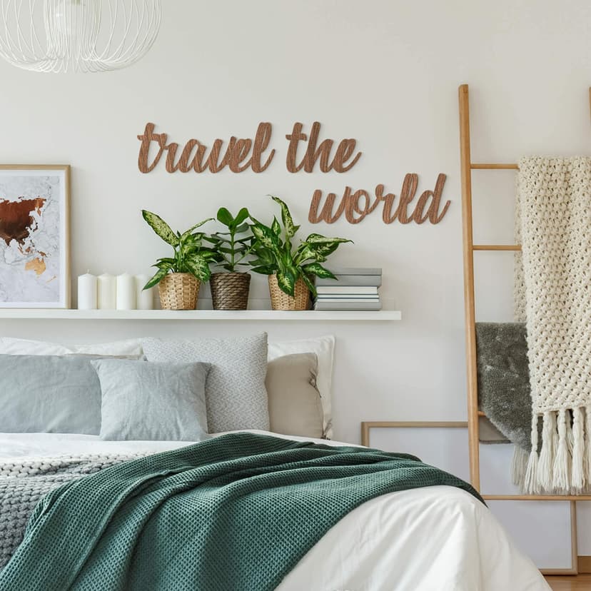 Scritta in legno - Travel the world