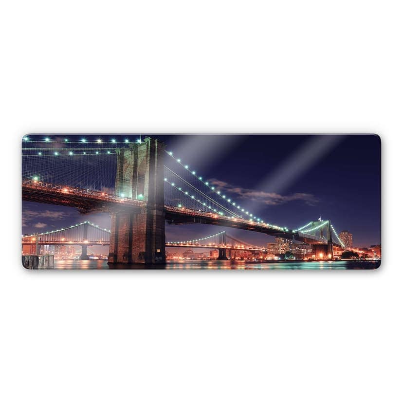 Il ponte di Manhattan di notte 2 - panoramica