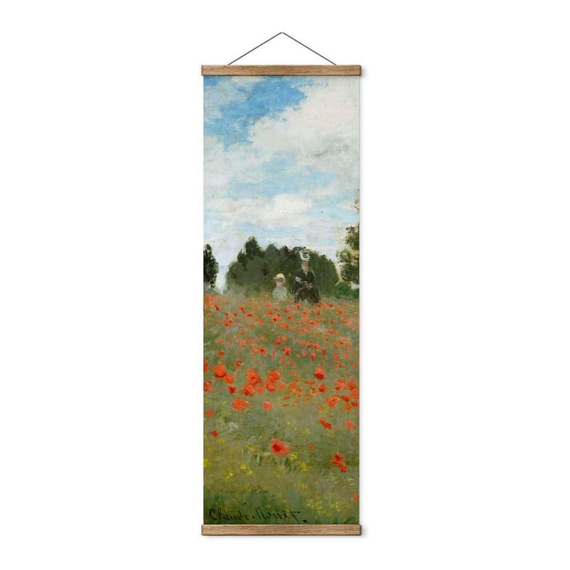 Stampe su tessuto Monet - Campo di papaveri vicino ad Argenteuil - Panorama