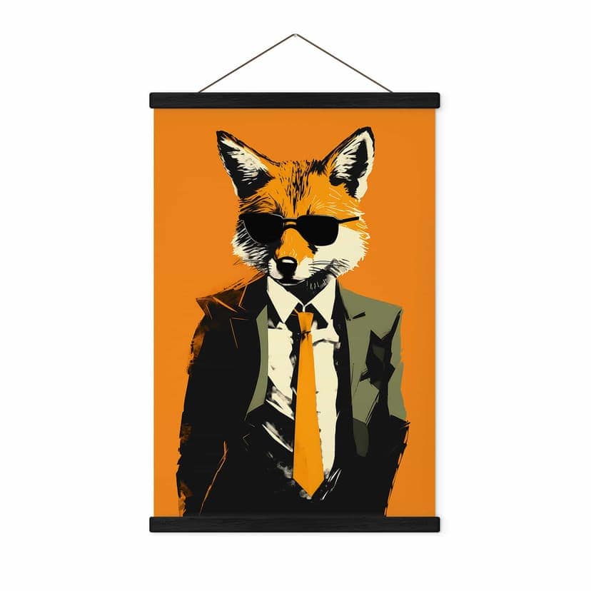 Poster tessile Volpe cool in giacca e cravatta - Magnusson