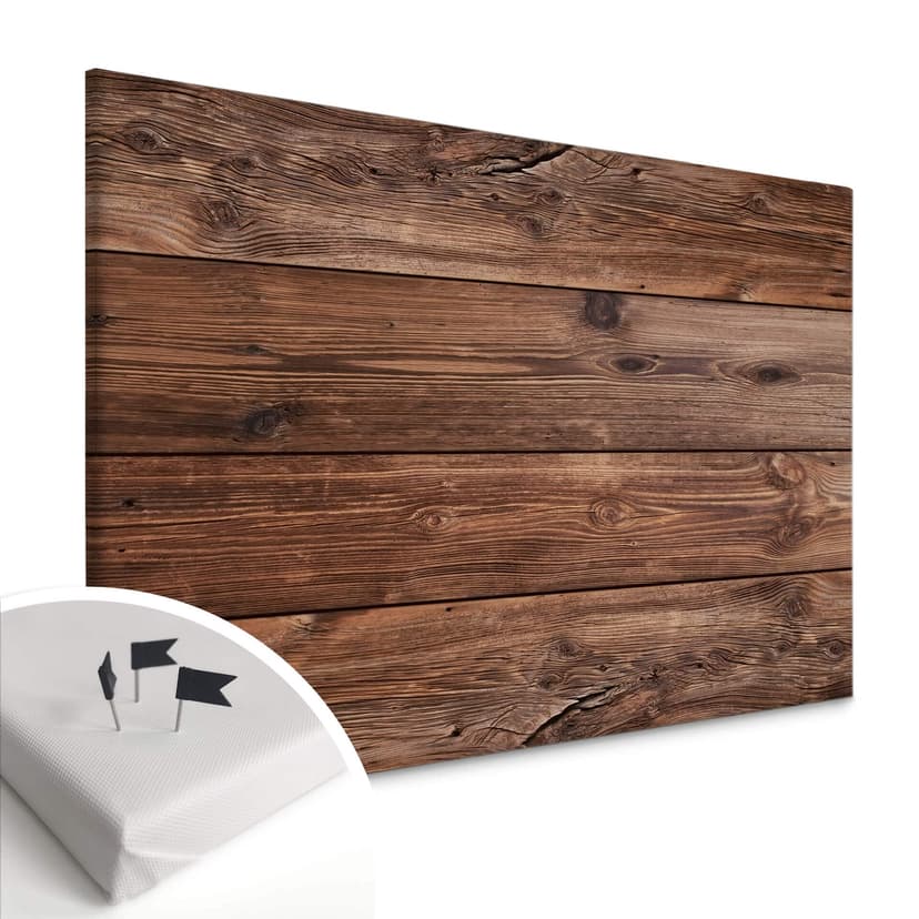 Leinwandbild mit Korkrückwand - Holzpaneele 02