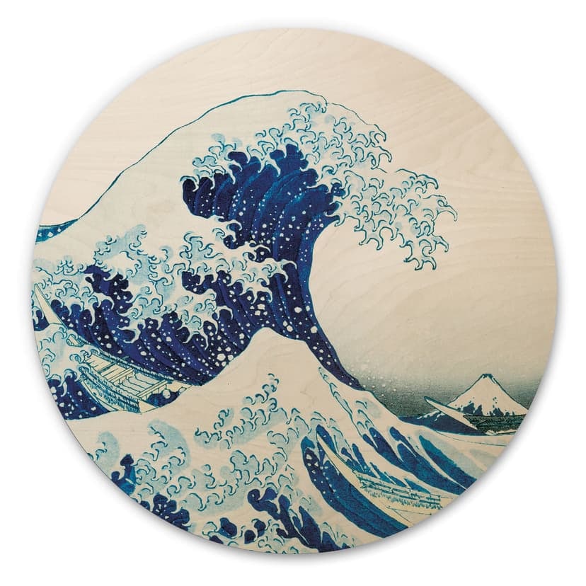 Stampa su legno Hokusai - La Grande Onda - Rotonda