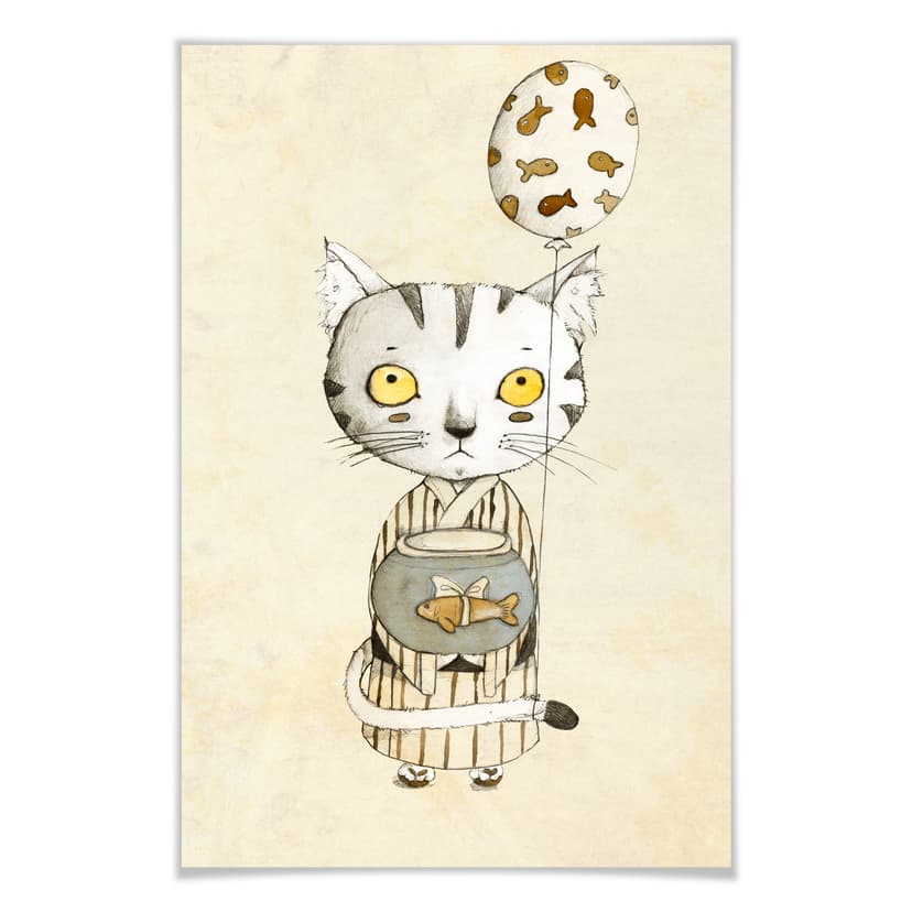 Poster Loske - Il compleanno del gatto