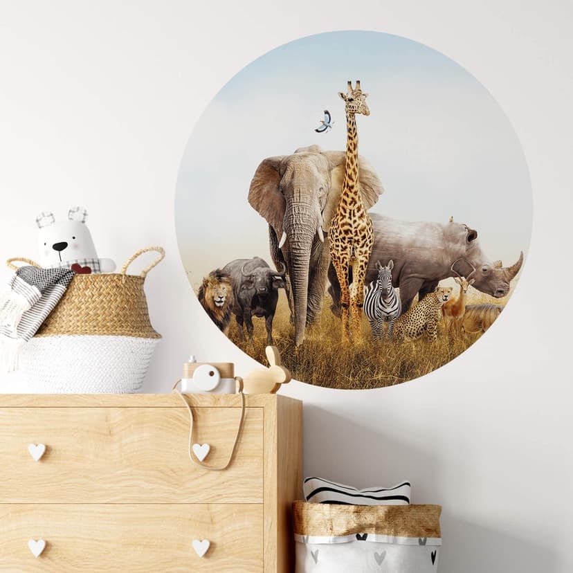 Adesivo murale sugli animali africani - Rotondo