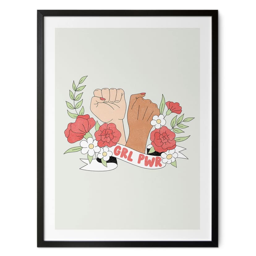 Dichiarazione di potere dei fiori delle ragazze del Poster