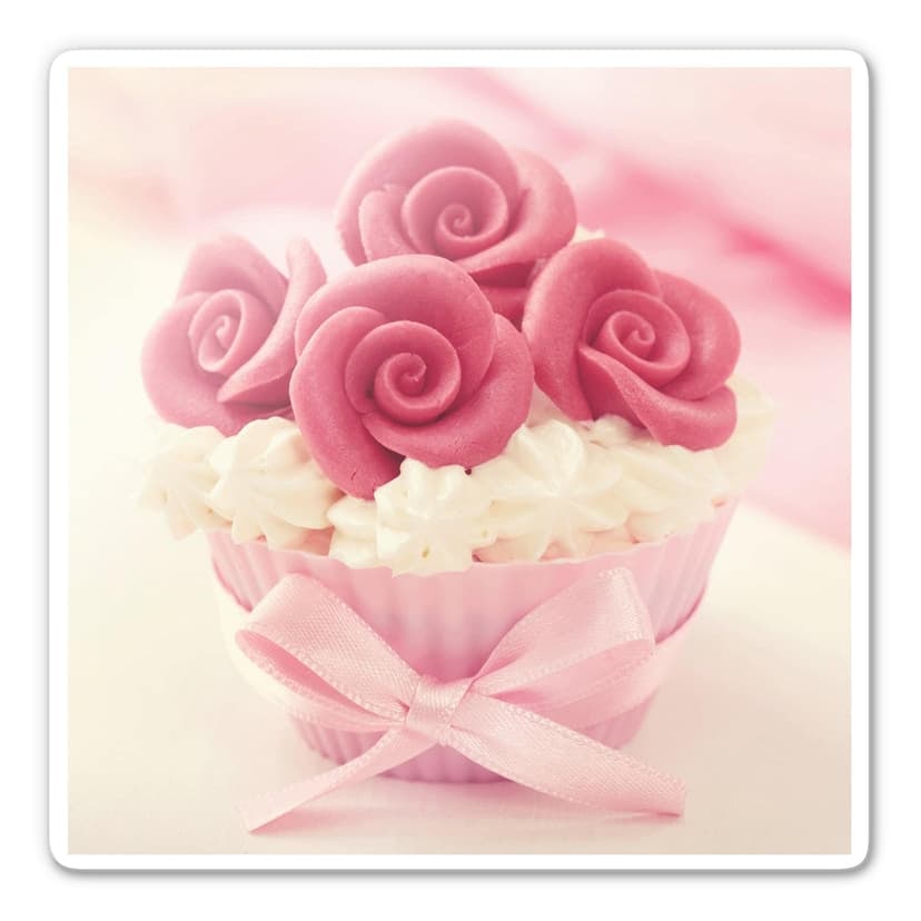 Stampa su vetro - Rose su pasticcino - quadrato