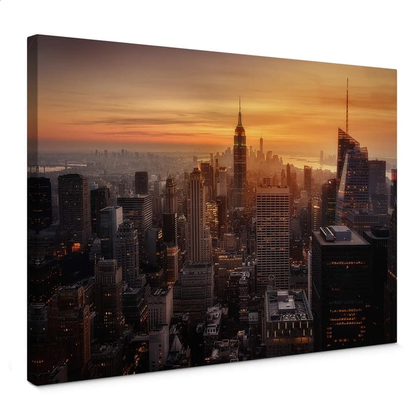 Stampa su tela Ruiz Dueso - New York al tramonto