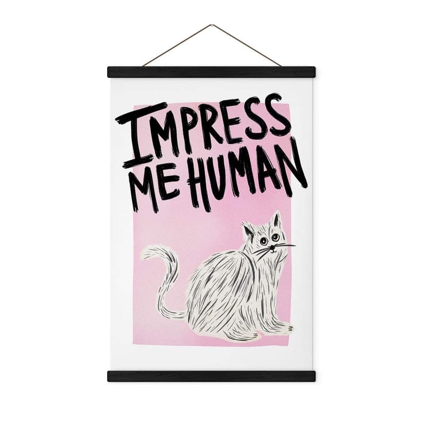 Poster tessile Gatto: Impress me Human - Bloom