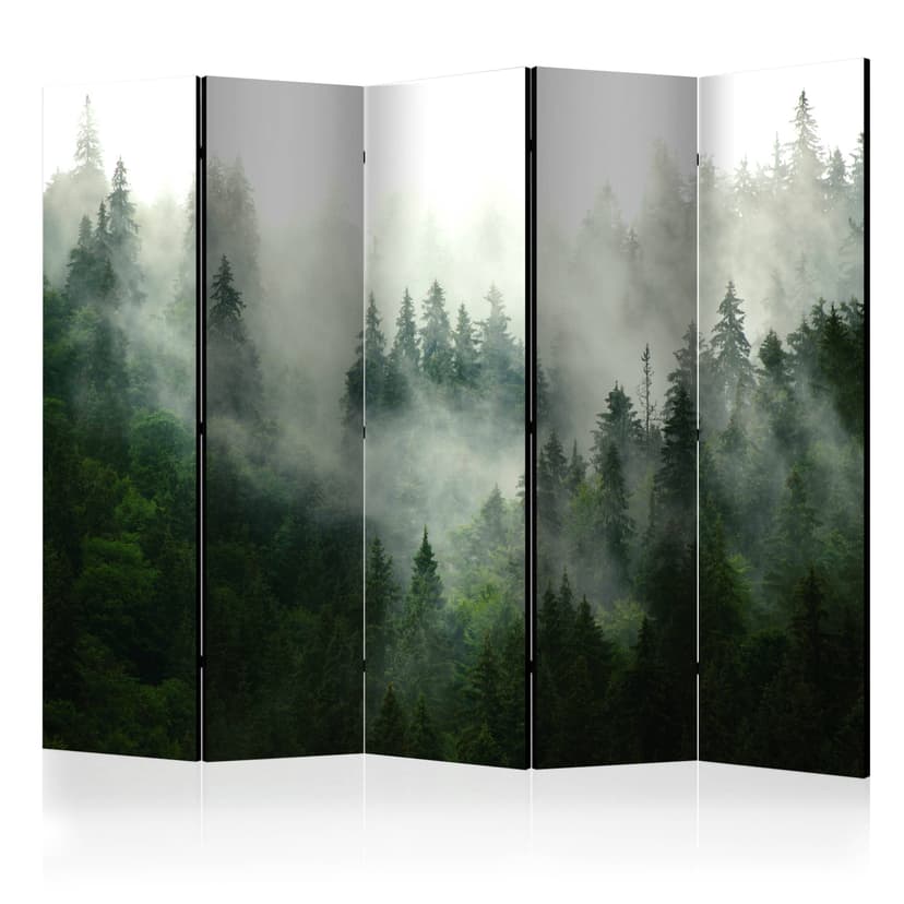 Schermo divisorio - Foresta di conifere , 5 pezzi - 225x172 cm