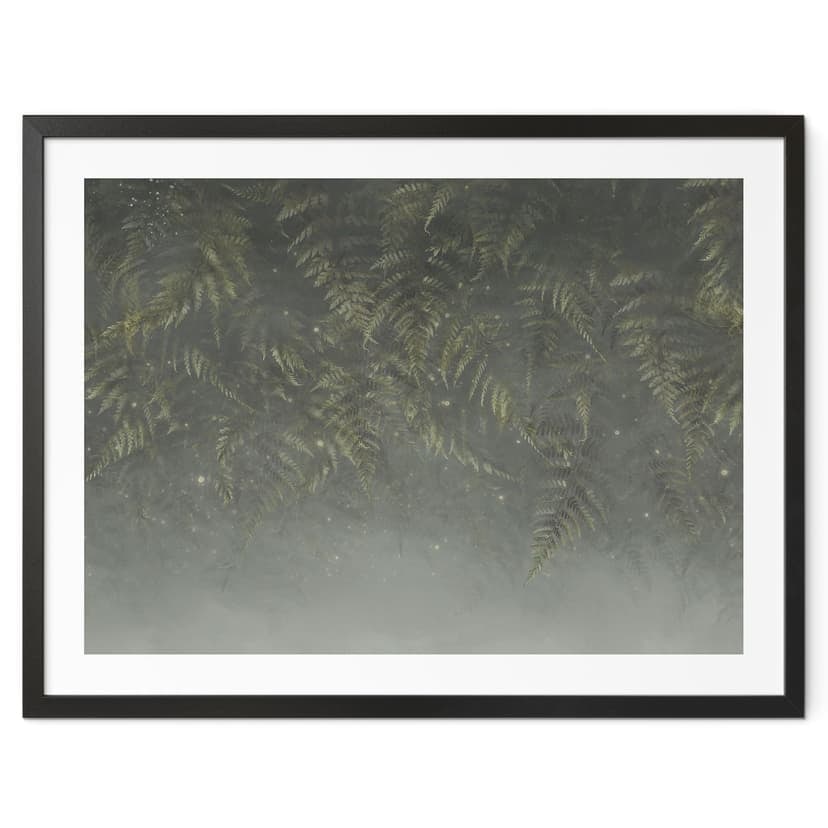 Poster felce nella foresta nuvolosa in verde - Ms Tiff