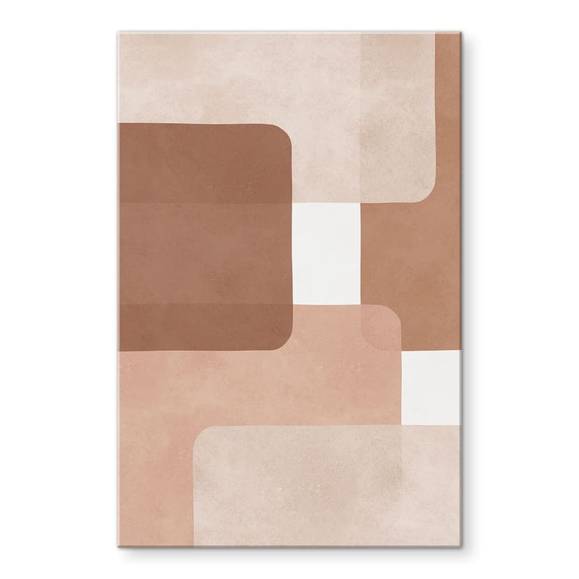 Stampa su vetro acrilico in vetro Astrazione Boho in beige-marrone - Costa