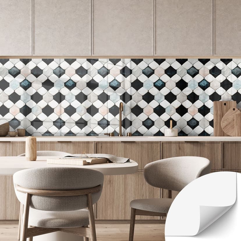 Rivestimento cucina autoadesivo Campione geometrico di prodotto con diamanti - Treechild