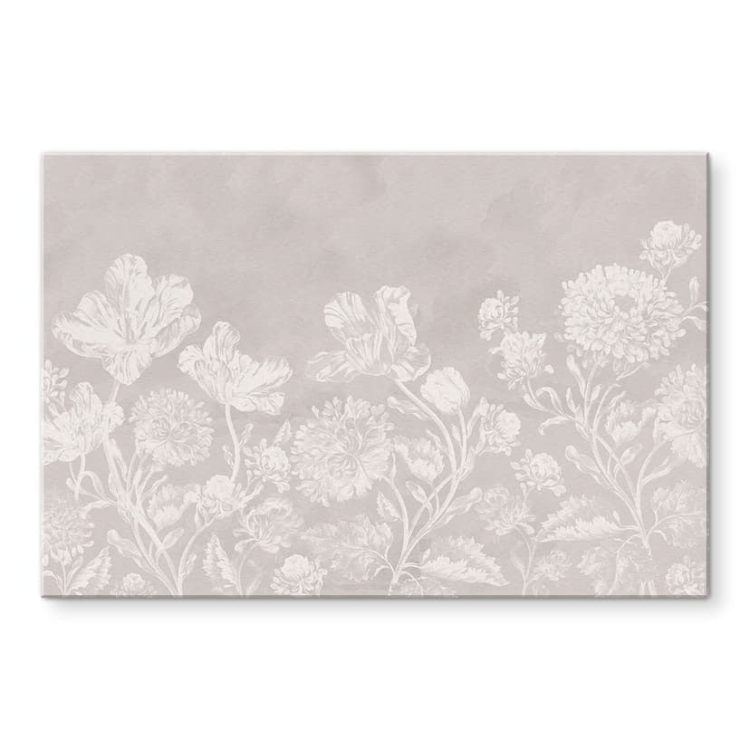Stampa su vetro acrilico Fiori di campo in gesso Beige - Bloomery Decor