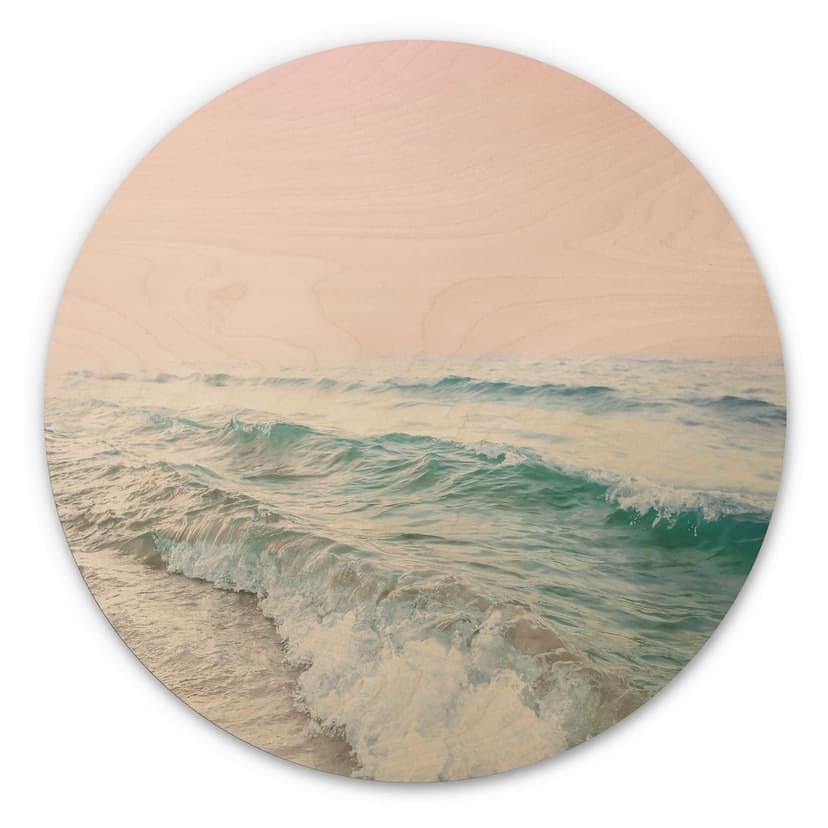 Stampa su legno Cielo rosa sul mare - Sisi & Seb