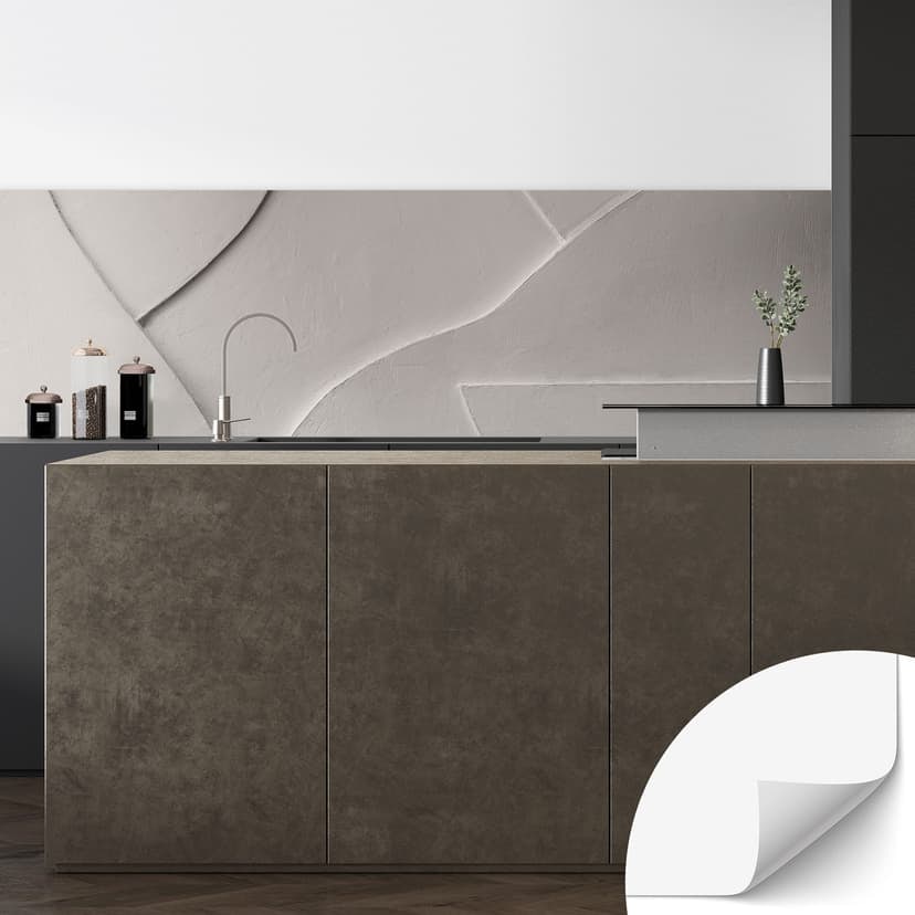 Alzatina da cucina autoadesiva Strutture astratte in morbido beige - Böhmer