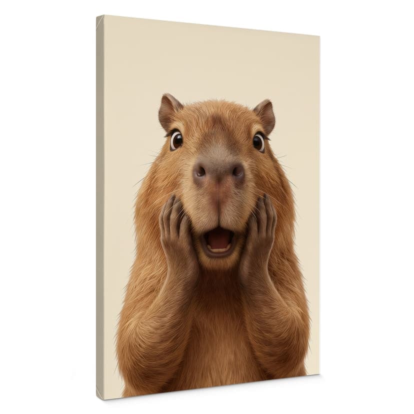 Stampe su tela Capibara sorpreso