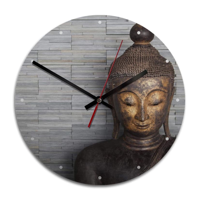 Orologio Alu-Dibond argentato - Buddha tailandese