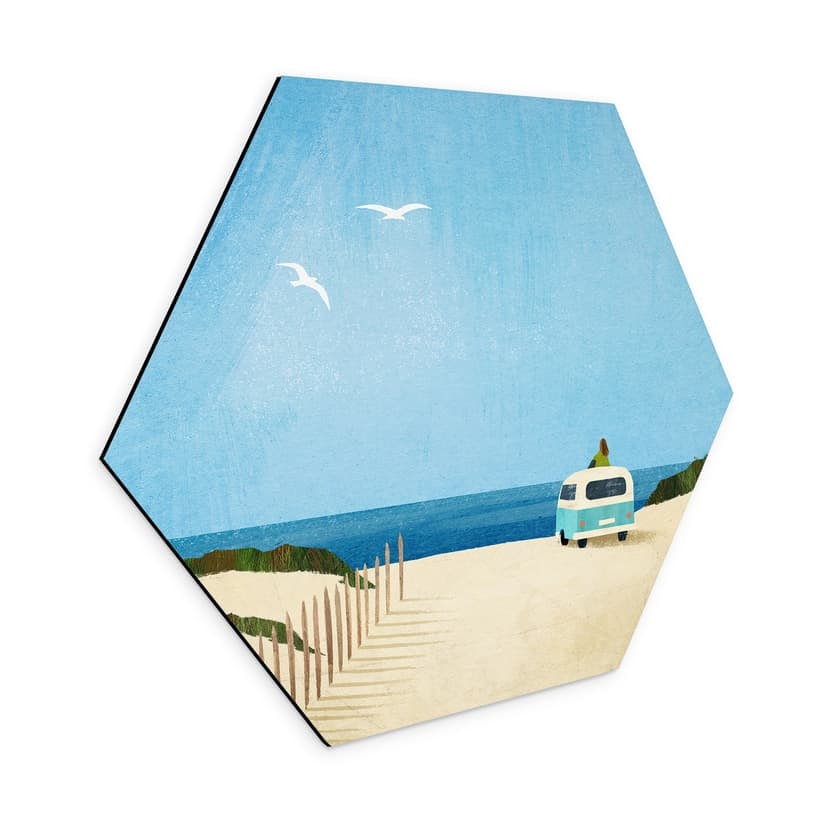 Esagono Alu-Dibond Vita in furgone - vacanza al mare - Rivers