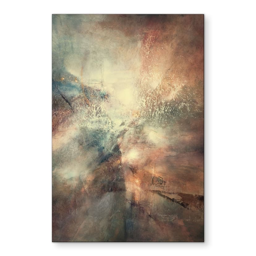 Stampe per pareti Nebbia astratta in luce dorata - Schmucker - Alu-Dibond