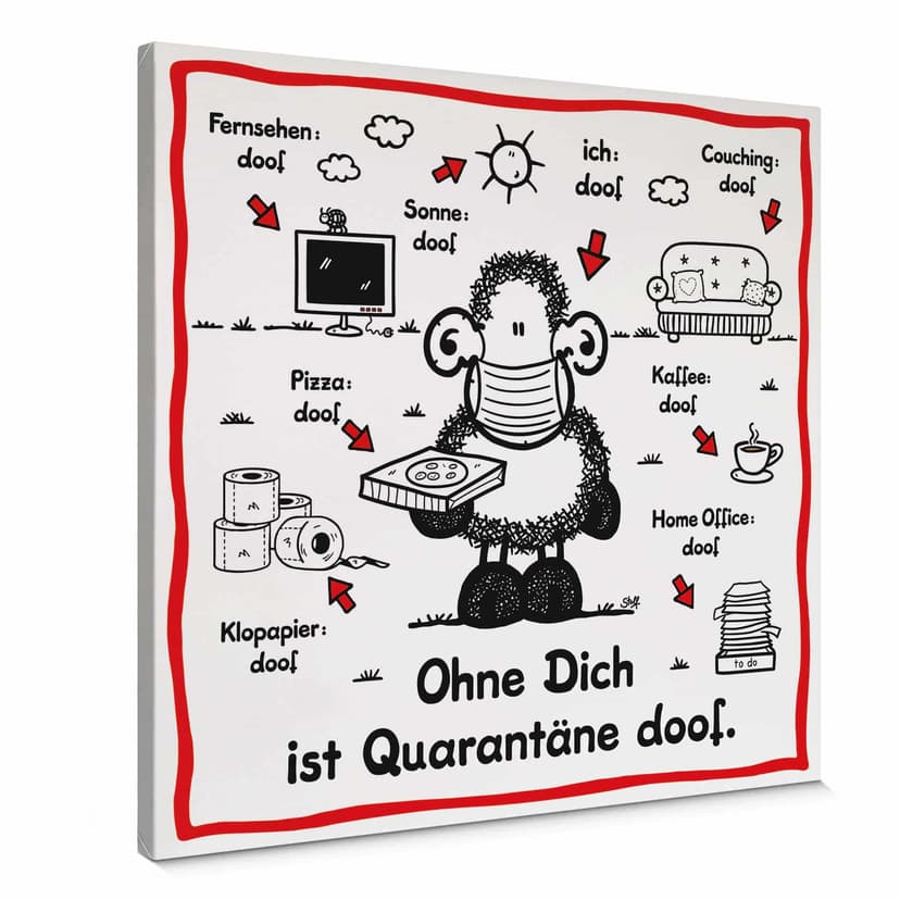 Stampa su tela Sheepworld - Quarantäne doof
