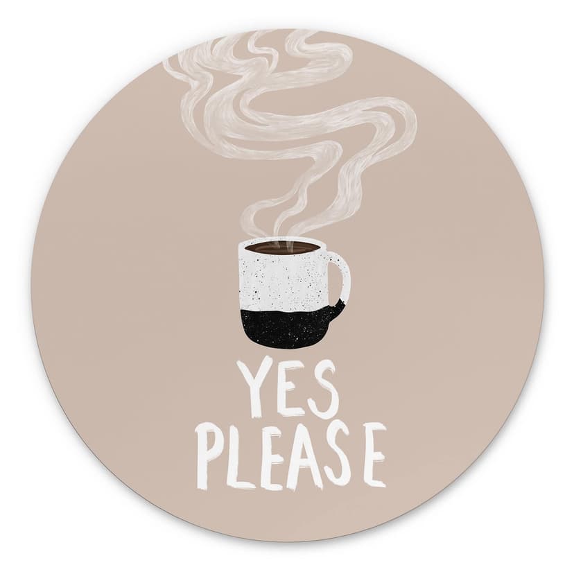 Stampe per pareti Tazza di caffè caldo al mattino - EMELIEmaria - Alu-Dibond Round