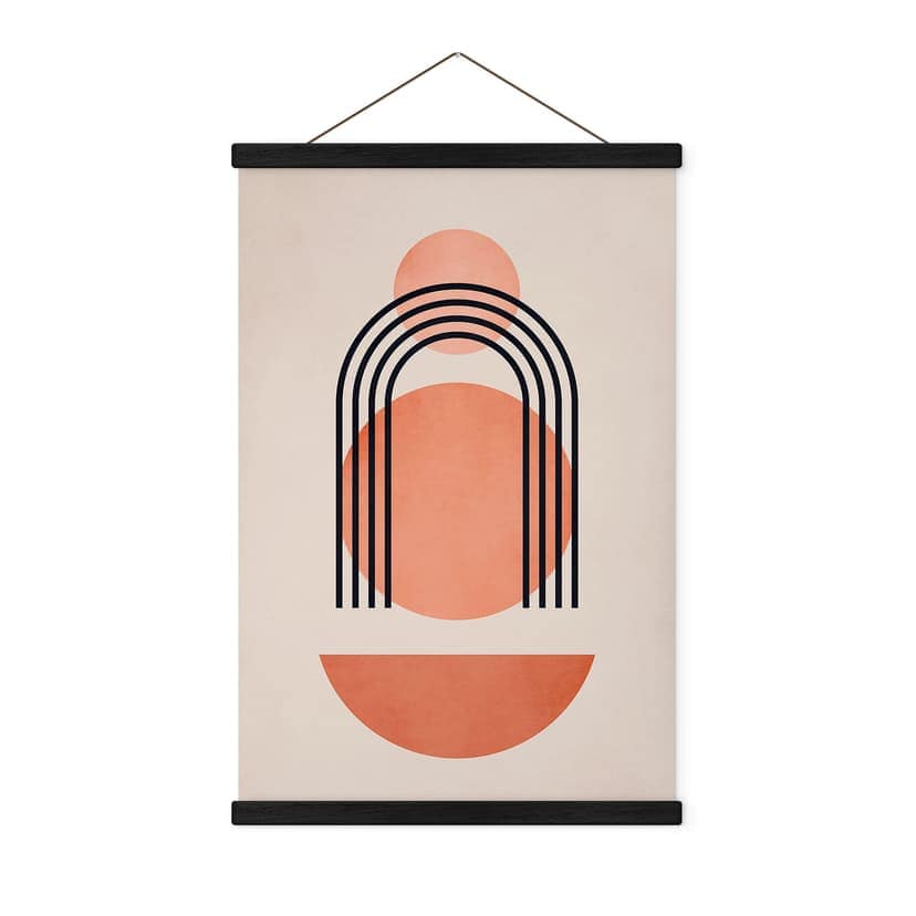 Poster tessile Geometria astratta nei colori del pesca - Kubistika
