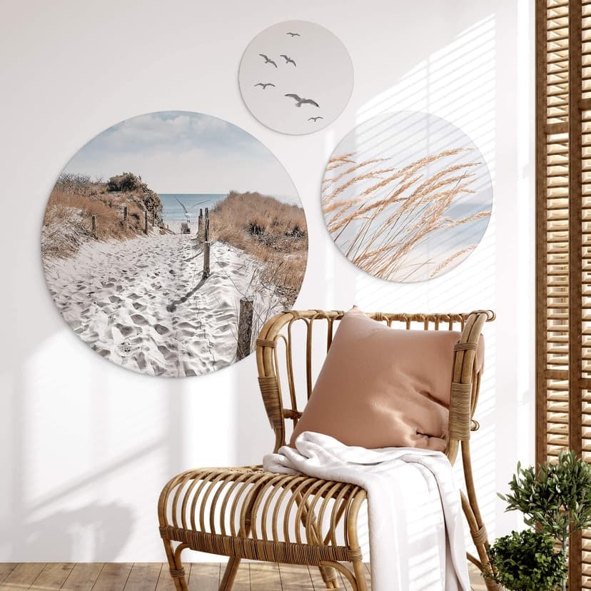 Cerchio a muro Set Brezza marina sulla costa (3 pezzi)