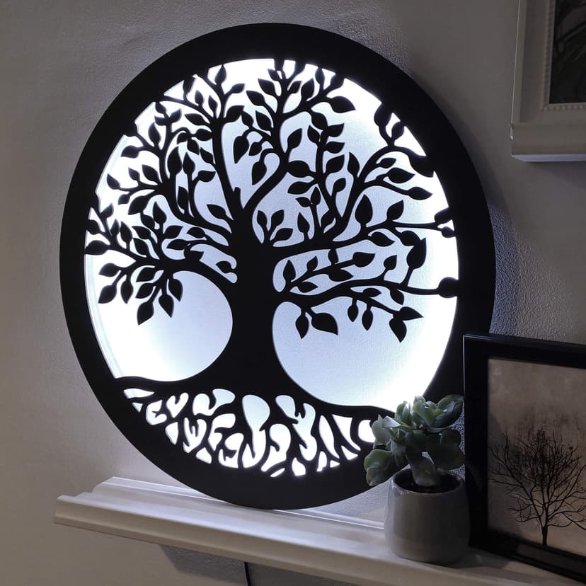 Decorazione luminosa a LED in MDF - Albero della vita