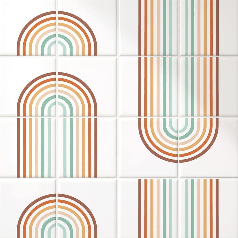 Adesivi per piastrelle Boho Rainbow (set di 12)