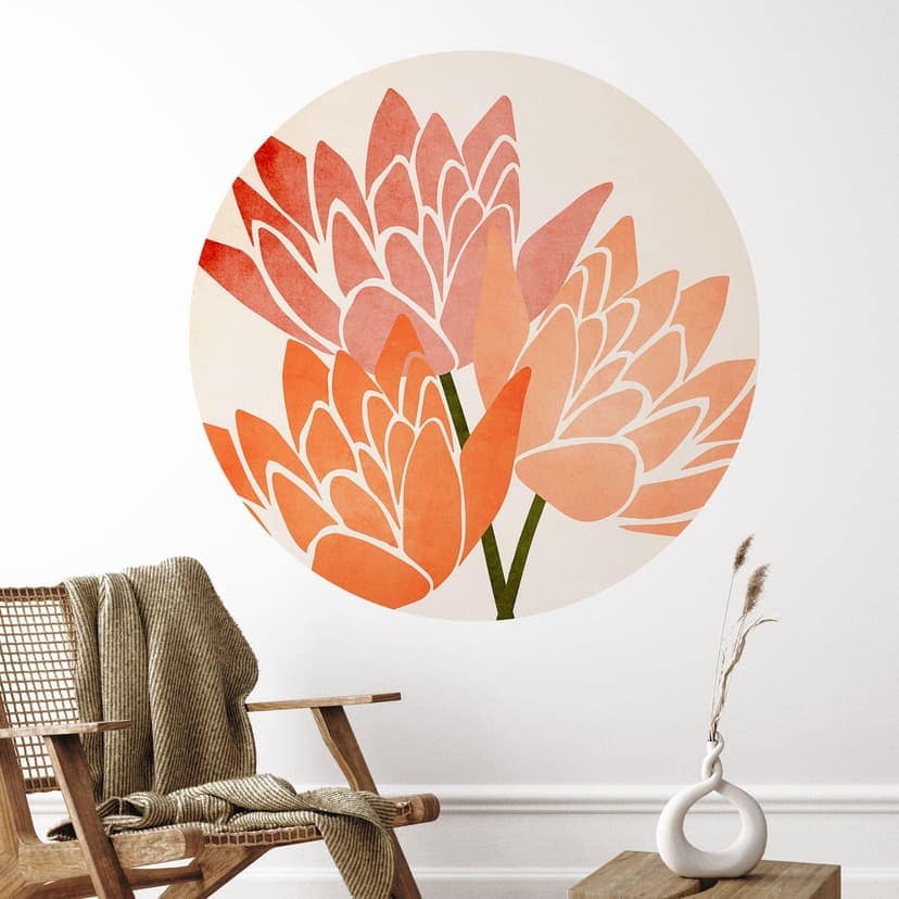 Adesivo murale Fiori di loto colorati - Kubistika