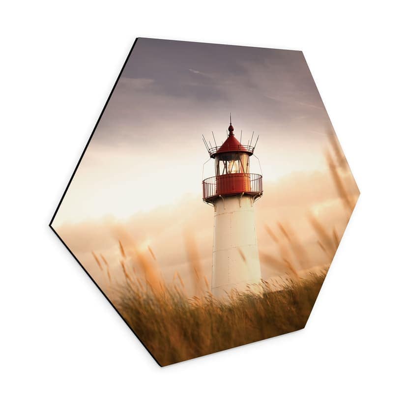 Faro esagonale murale sulla costa di Sylt - Eisenmann - alluminio dibond
