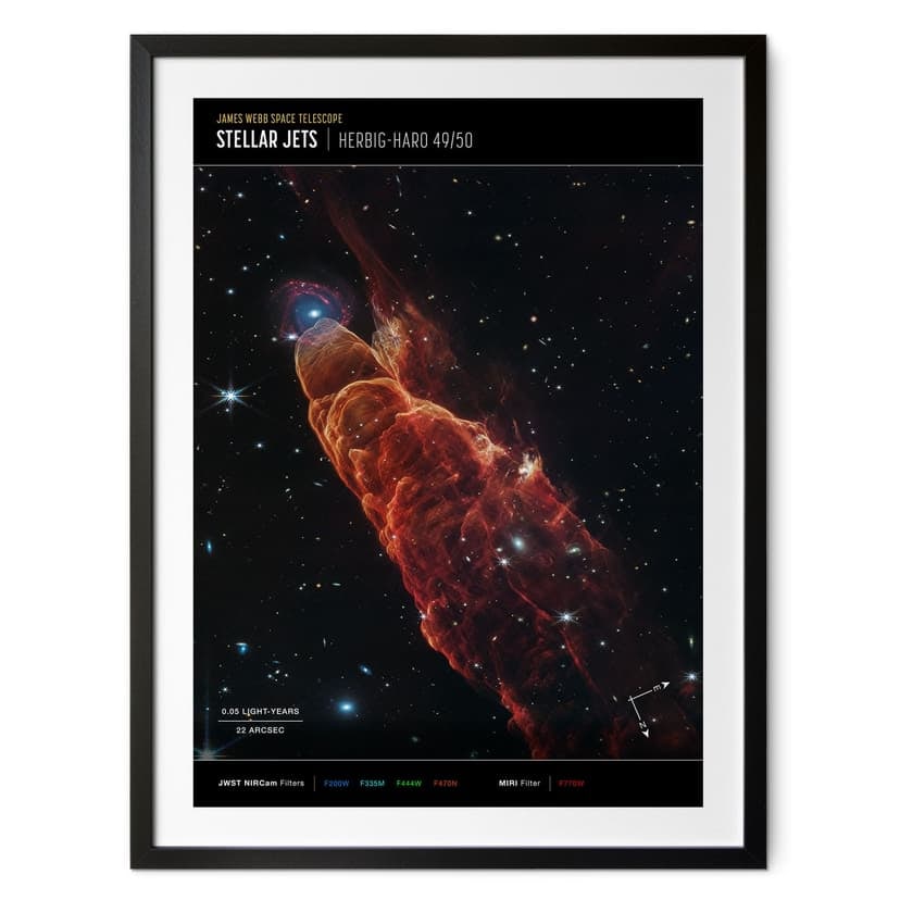 Poster James Webb Telescope - Uragano cosmico Herbig Haro 49/50