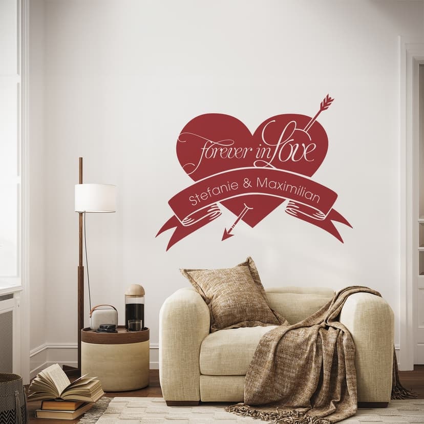 Adesivo murale + Nome - Forever in love