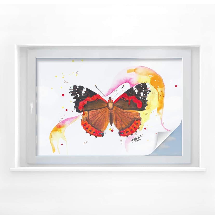 Pellicola adesiva per vetri - Buttafly - vanessa atalanta