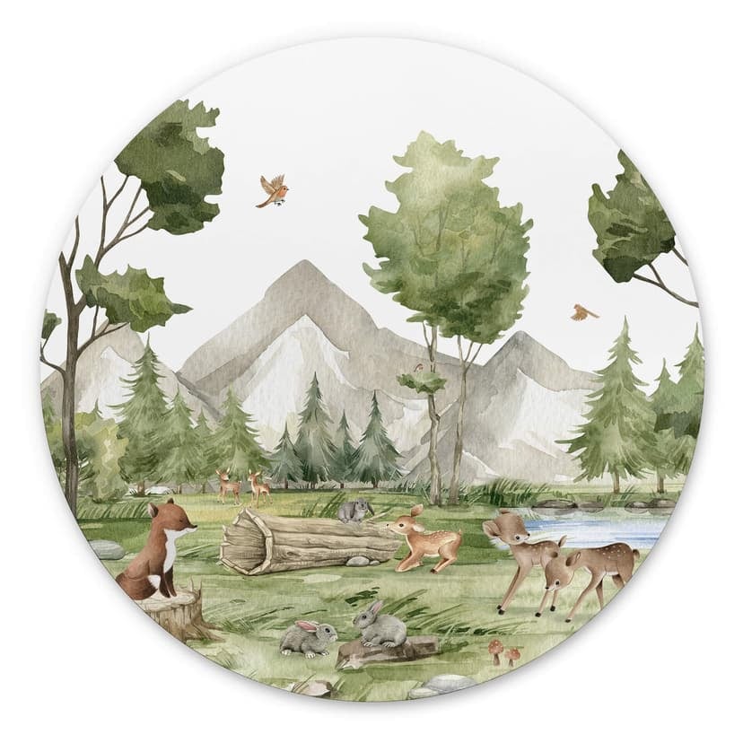 Cerchio a muro Oliver Robins - Cute Forest Animals